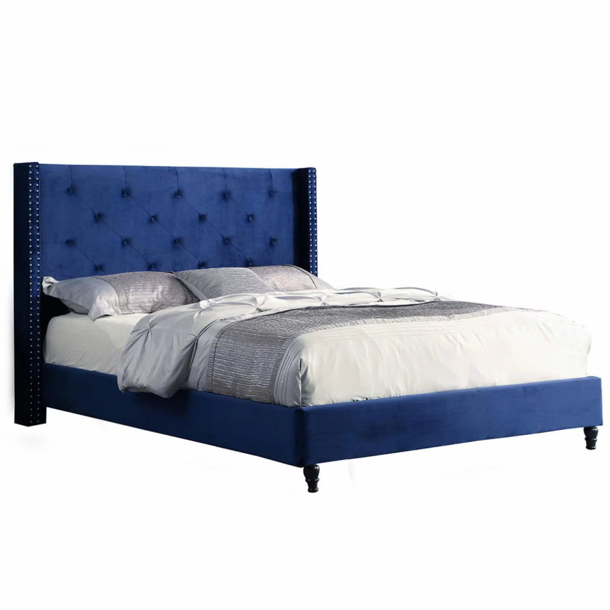 Tufted Wingback Platform Bed V2370