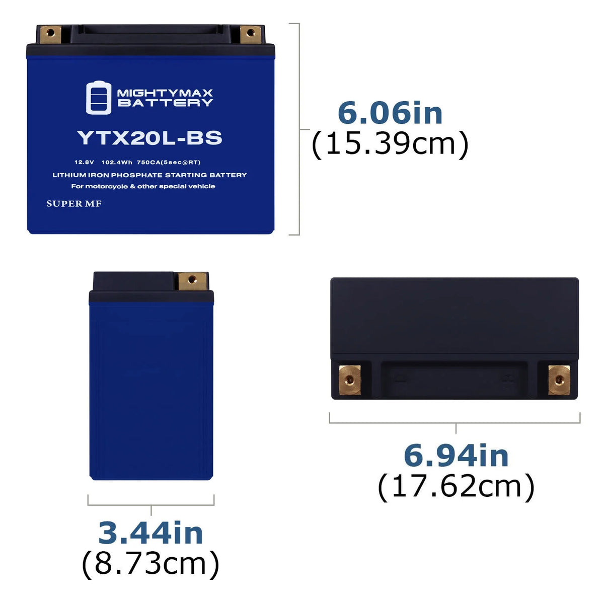 YTX20L-BS Lithium Replacement Battery J47023