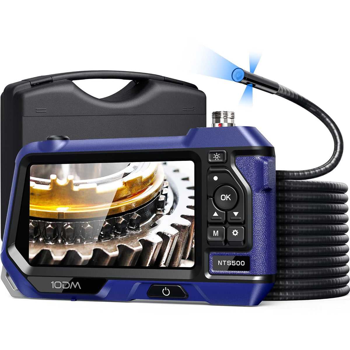 Triple-Lens Inspection Camera with Light, Waterproof Flexible Cable, 5 IPS Color Screen S608802