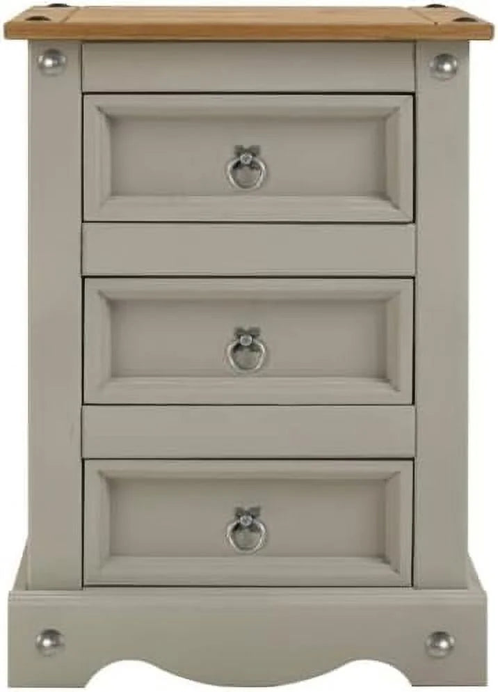 Grey 3 Drawer Wooden Floor Cabinet E631