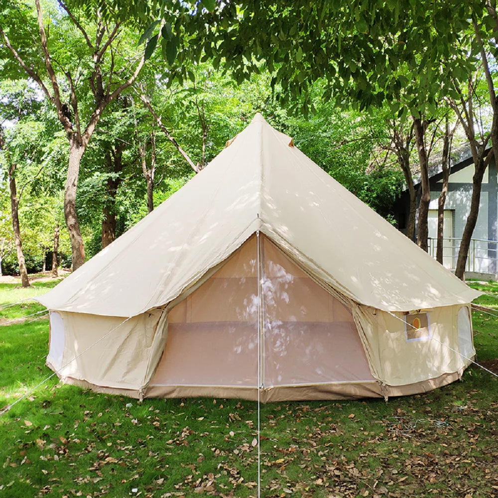 Waterproof 4-Season Cotton Canvas Bell Tent with Stove Hole O168