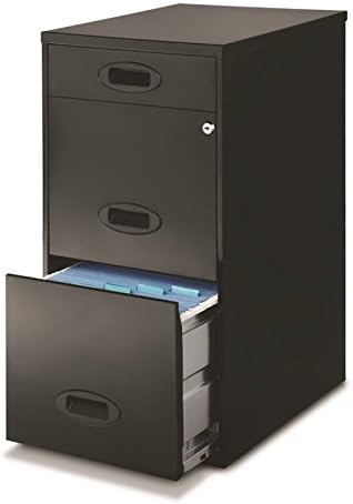 3 Drawer Metal File Cabinet with Pencil Drawer Black M808265