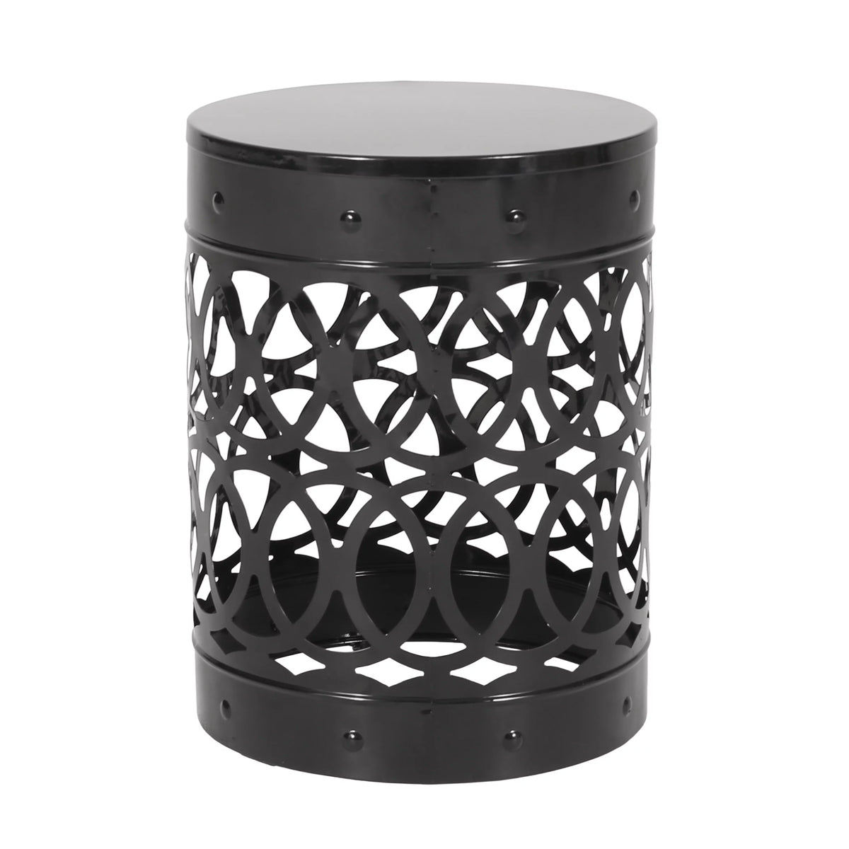 Black 18 inch Metal Side Table P695116