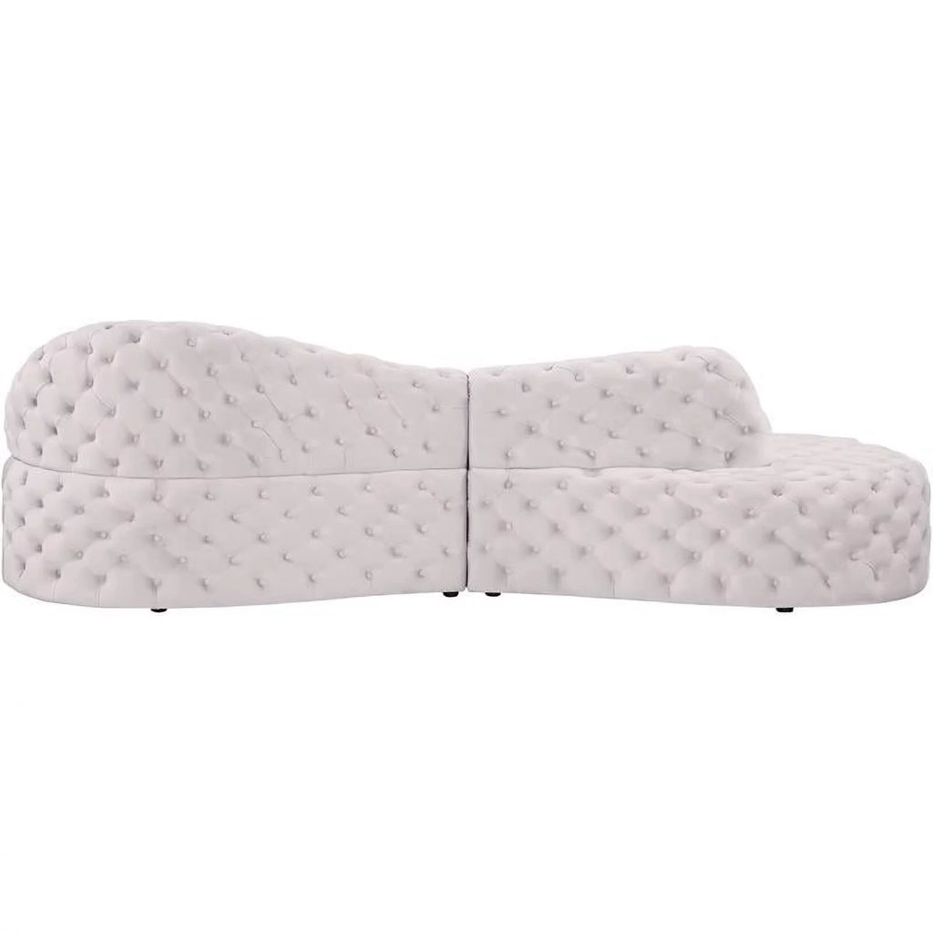 Cream Velvet 2pc. Sectional T425506