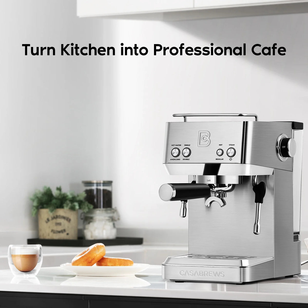 20 Bar Espresso Machine with 51oz Removable Water Tank P8509