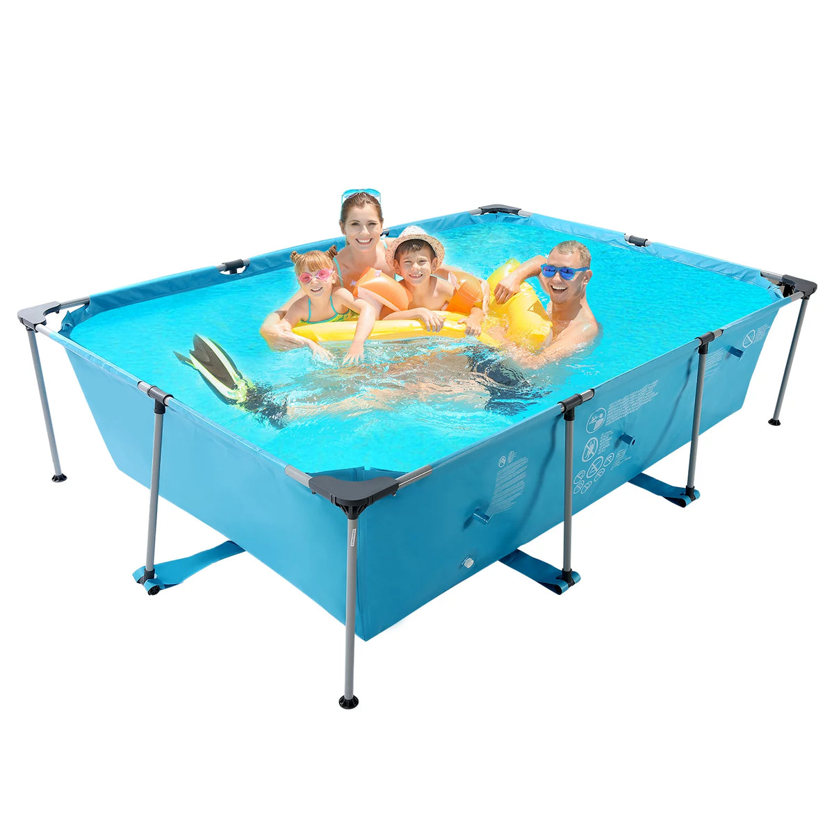 15ft Rectangle Metal Frame Swimming Pool M52797