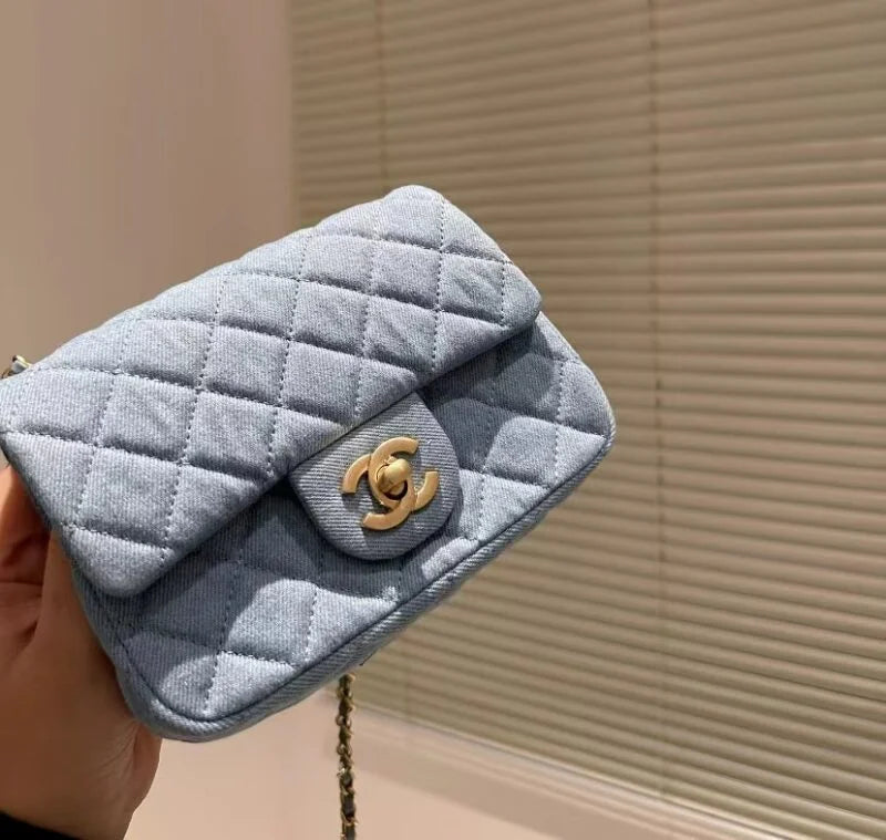 Velvet Mini Flap Bag with Charm Strap F2606