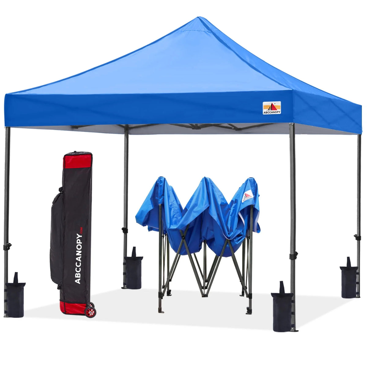 10 ft x 10 ft White Metal Pop-Up Canopy Tent with Walls Q561