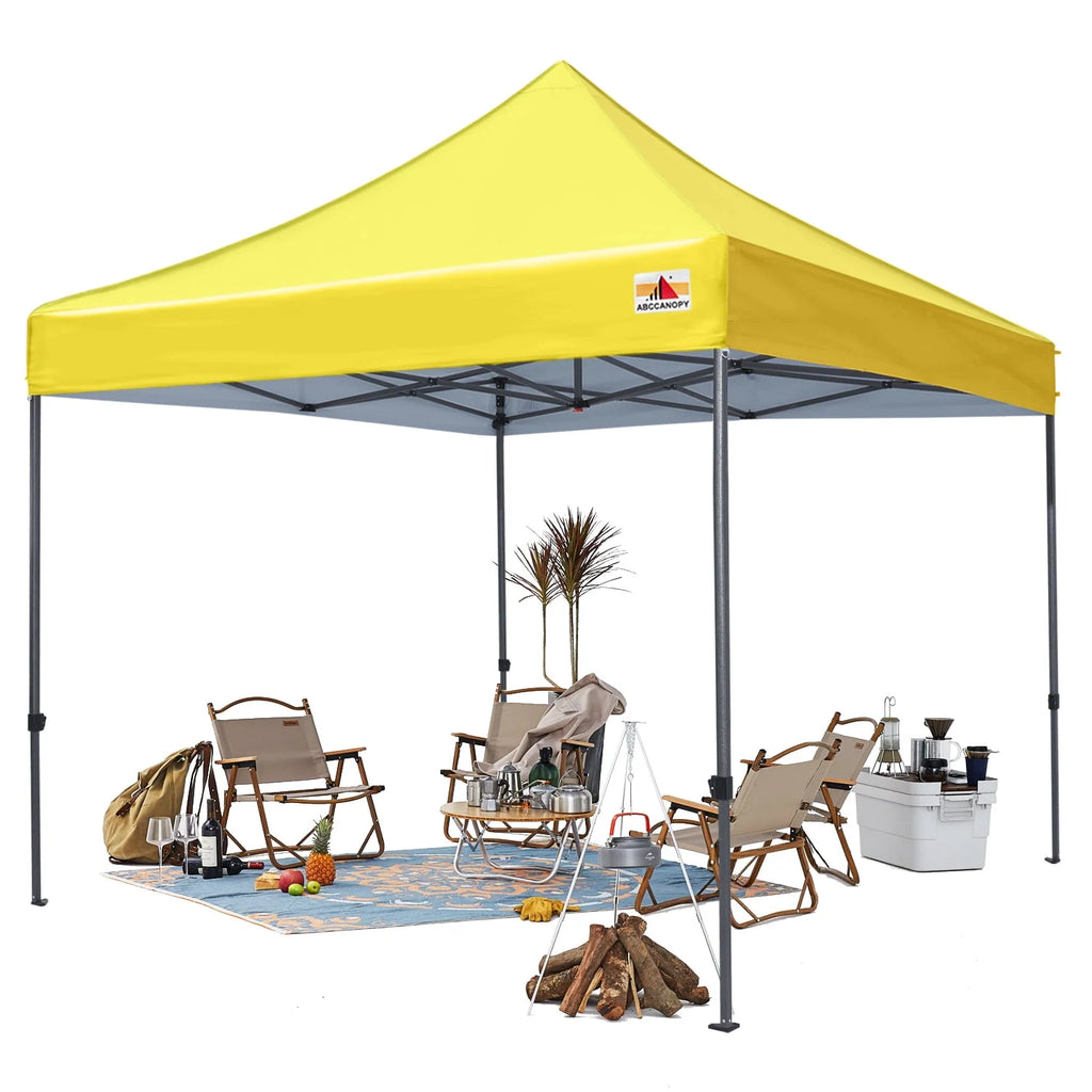 10 ft x 10 ft White Metal Pop-Up Canopy Tent with Walls Q561