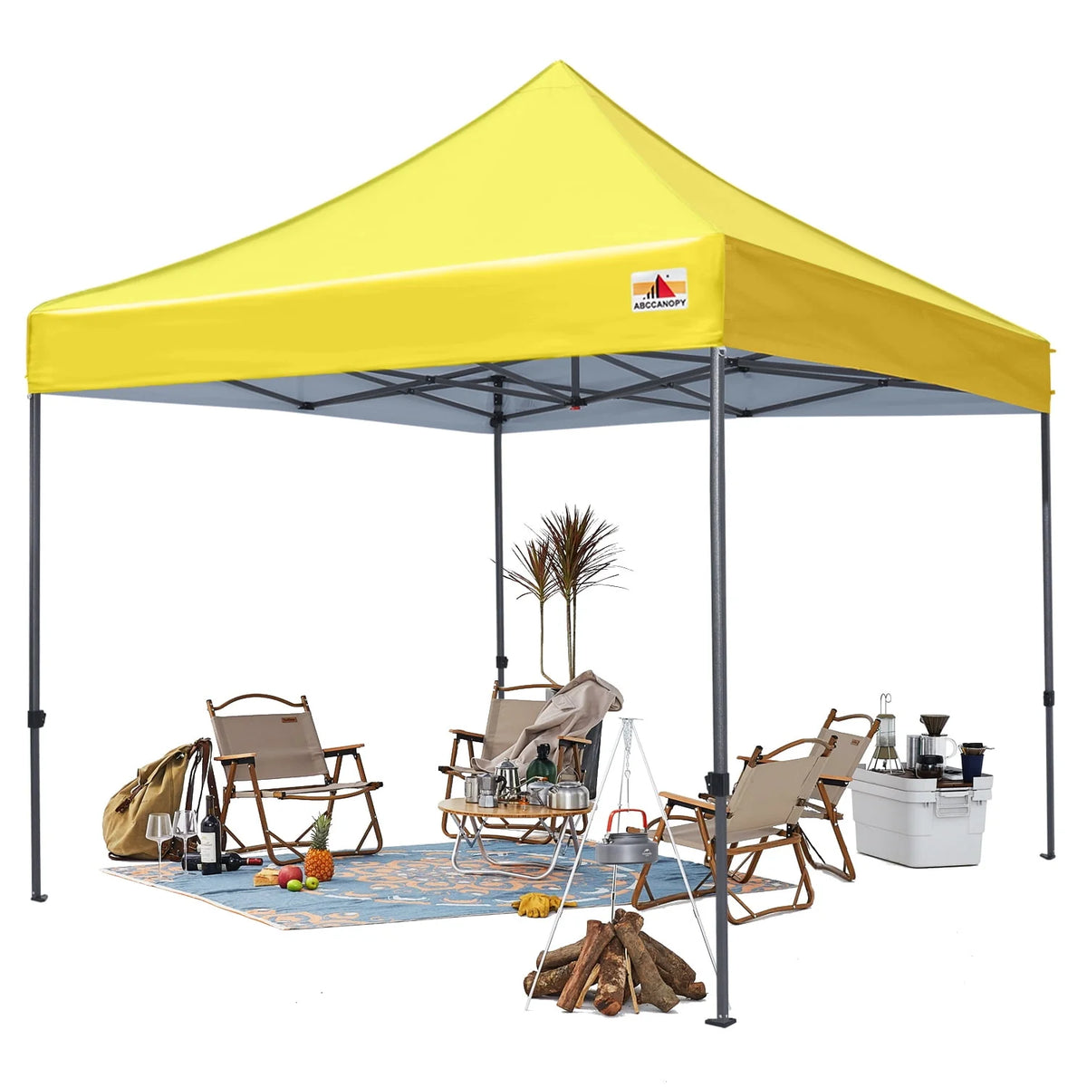 10 ft x 10 ft White Metal Pop-Up Canopy Tent with Walls Q561