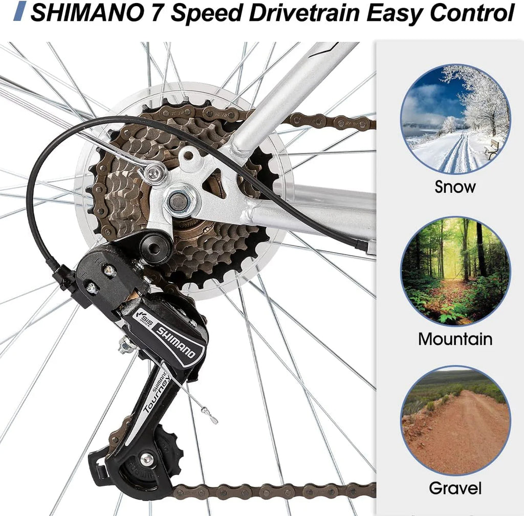 700C Hybrid Bike Step-Over Step-Through Frame 7speeds Cruiser Bicycle L860