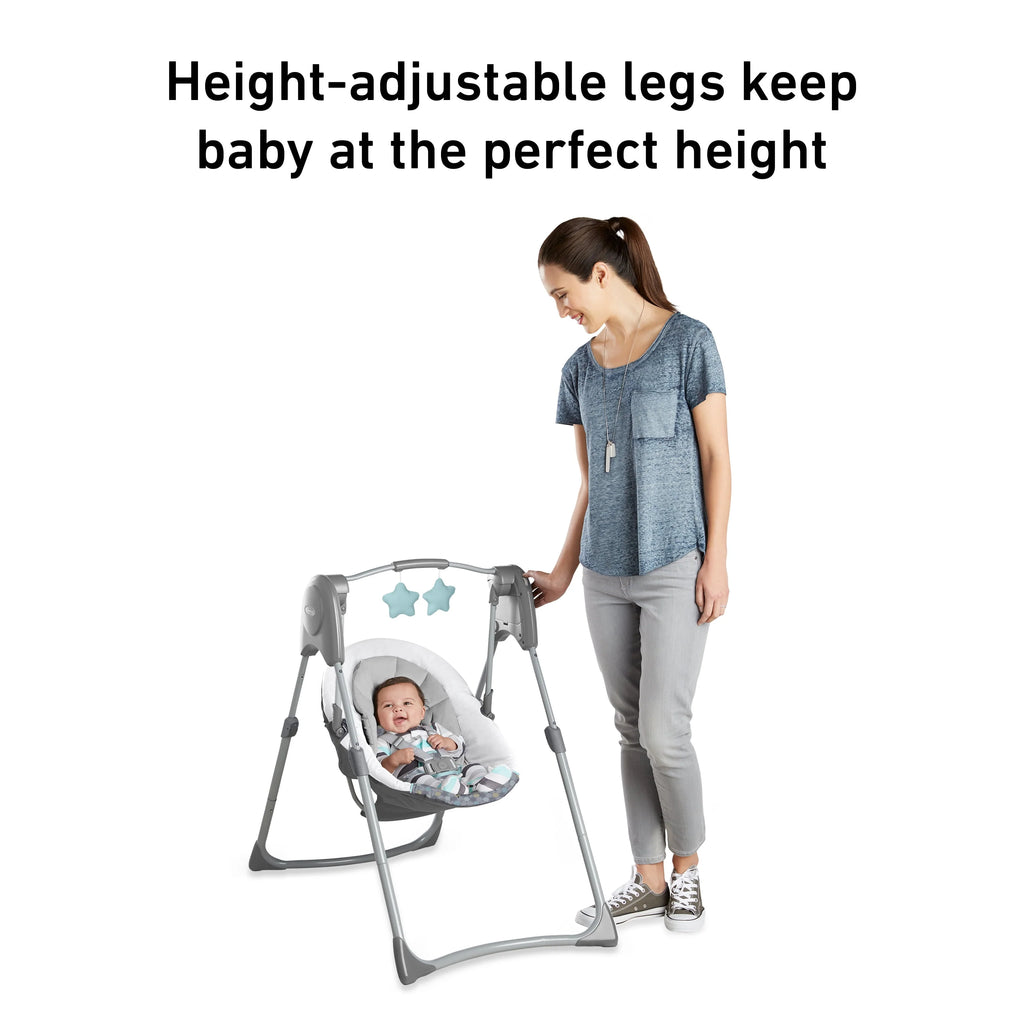 Compact Baby Swing, Gray, Infant W197869