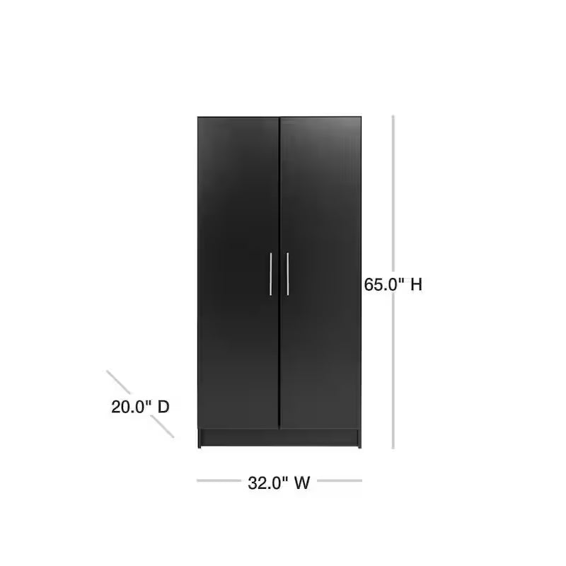 Black Wood Freestanding Garage Cabinet D920744