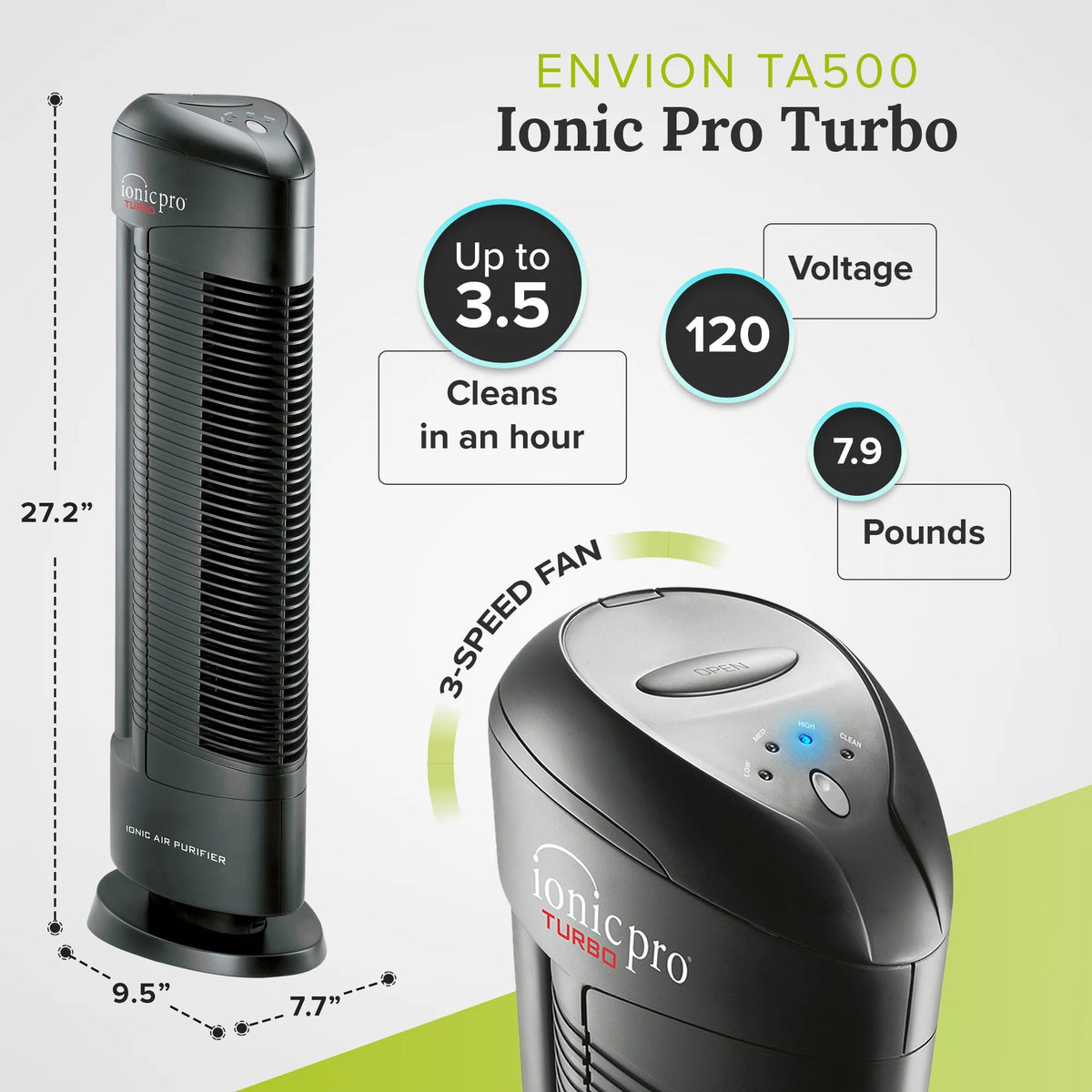 Ionic Pro Turbo Medium to Large Room Air Purifier Tower R61309