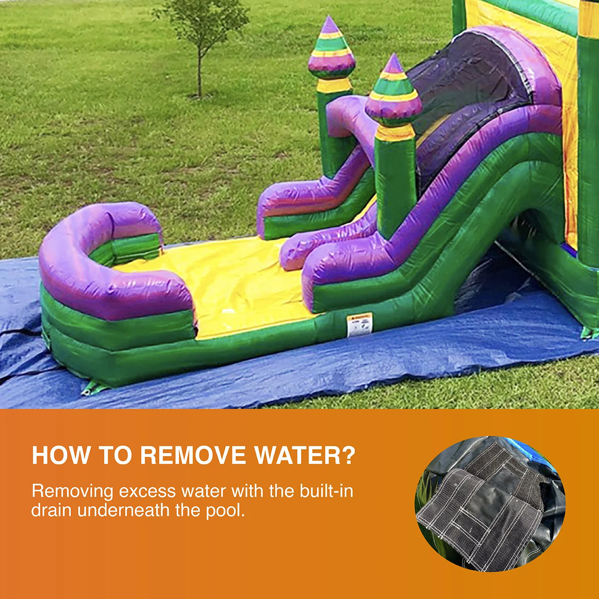 Inflatable Bounce House with Dual Water Slides and Pool U2951