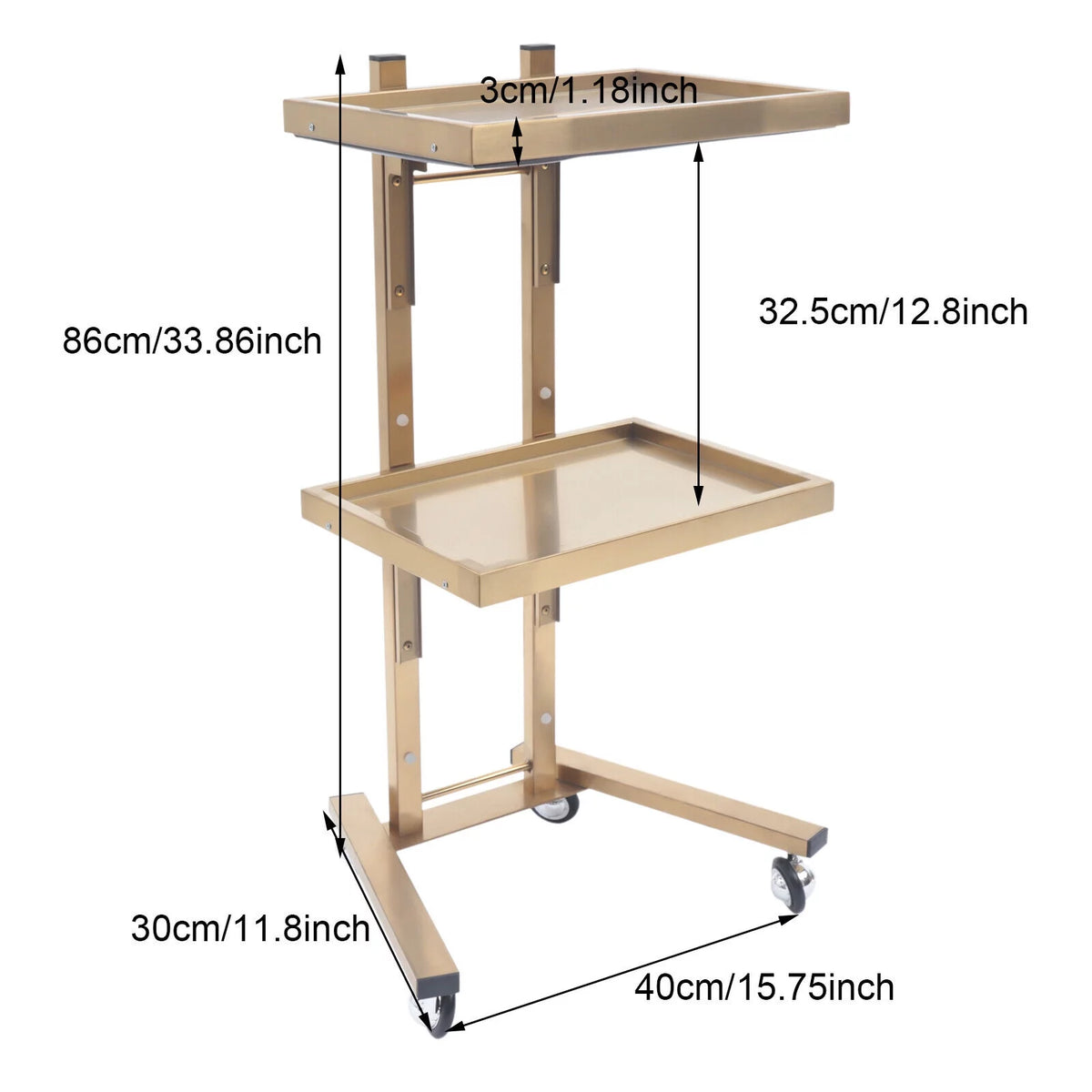 2 Tier Rolling Cart Beauty Salon Stand O81085