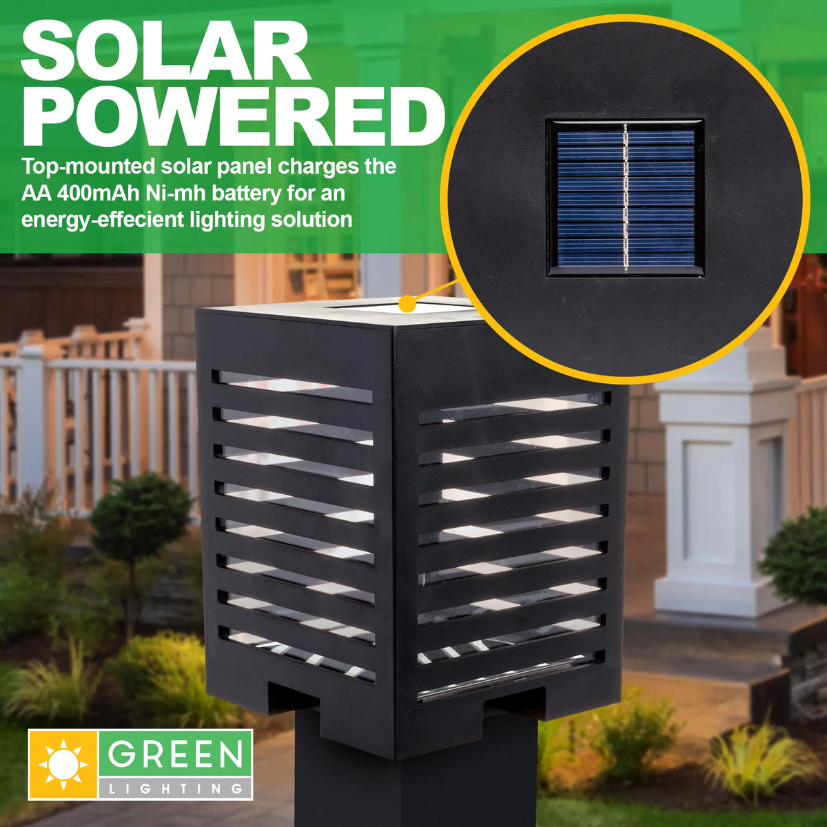 12 Pack Solar Powered LED Post Cap Light Black H457
