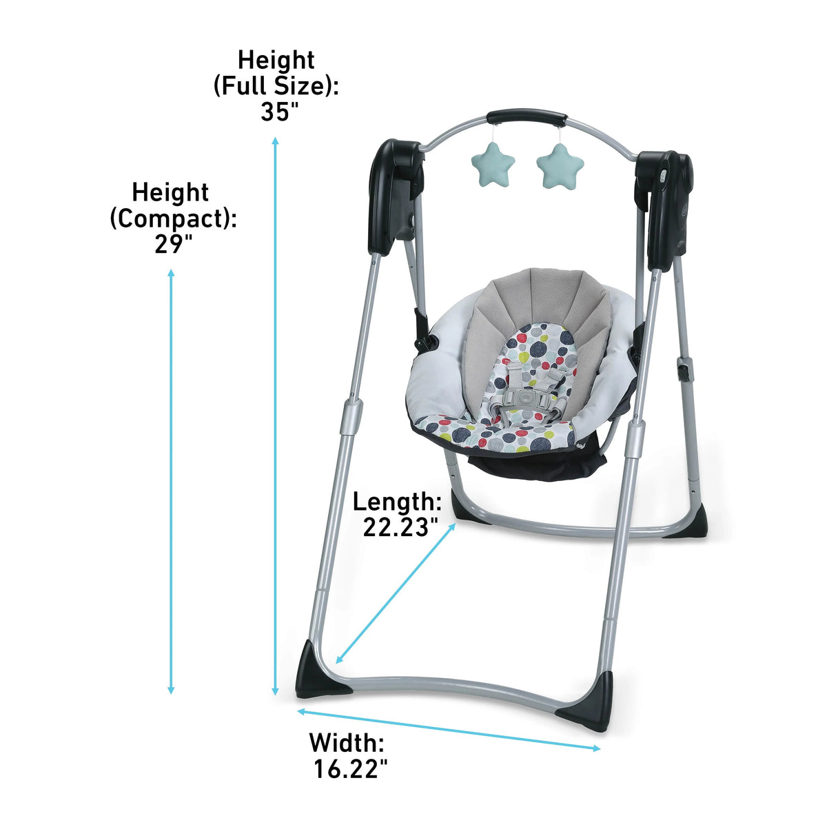 Compact Baby Swing, Gray, Infant W197869