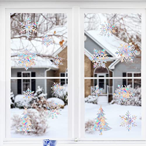 14 PCS Non Adhesive Vinyl Rainbow Window Decals X5099