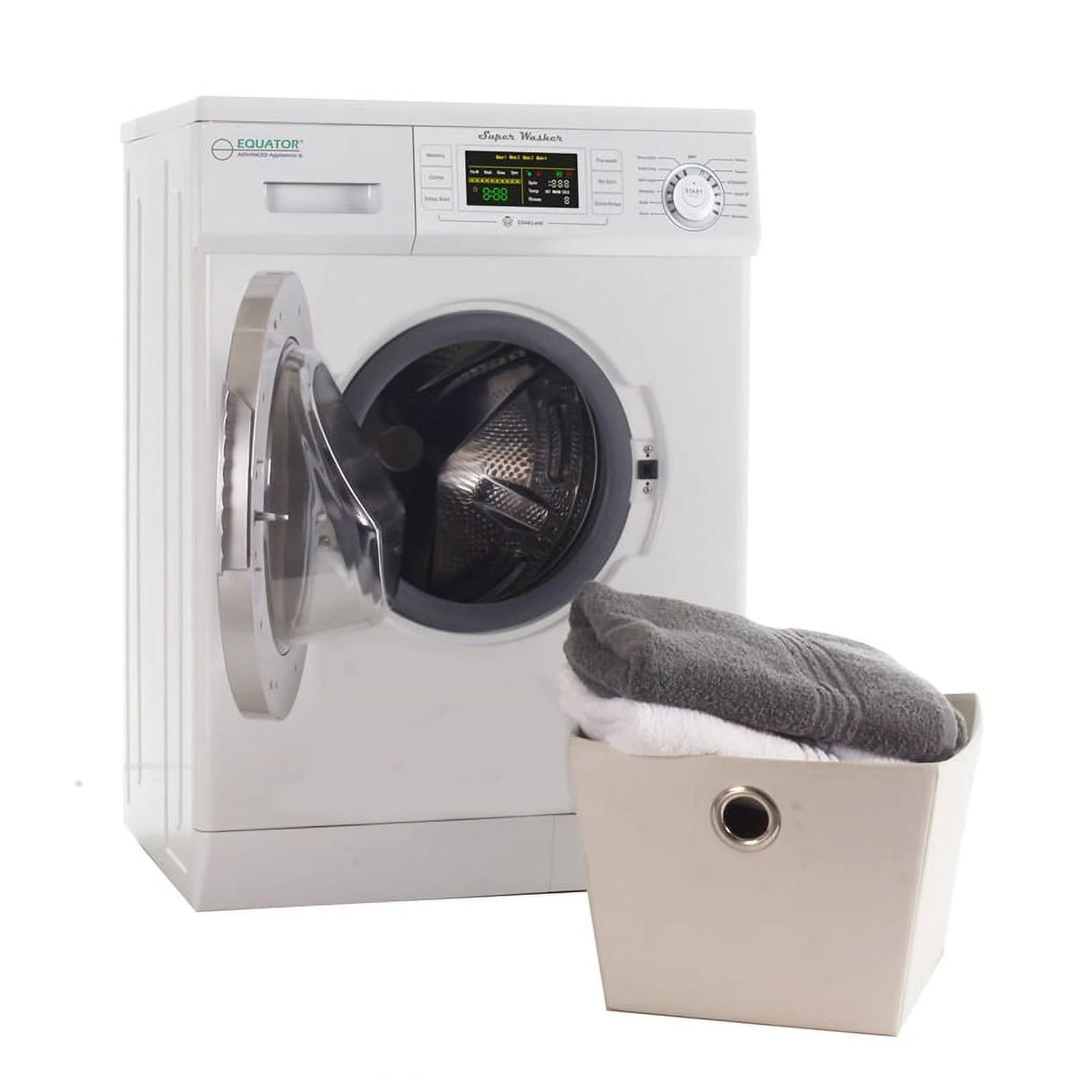 13 lbs Compact 110V Washer 1200 RPM 12 Programs U937