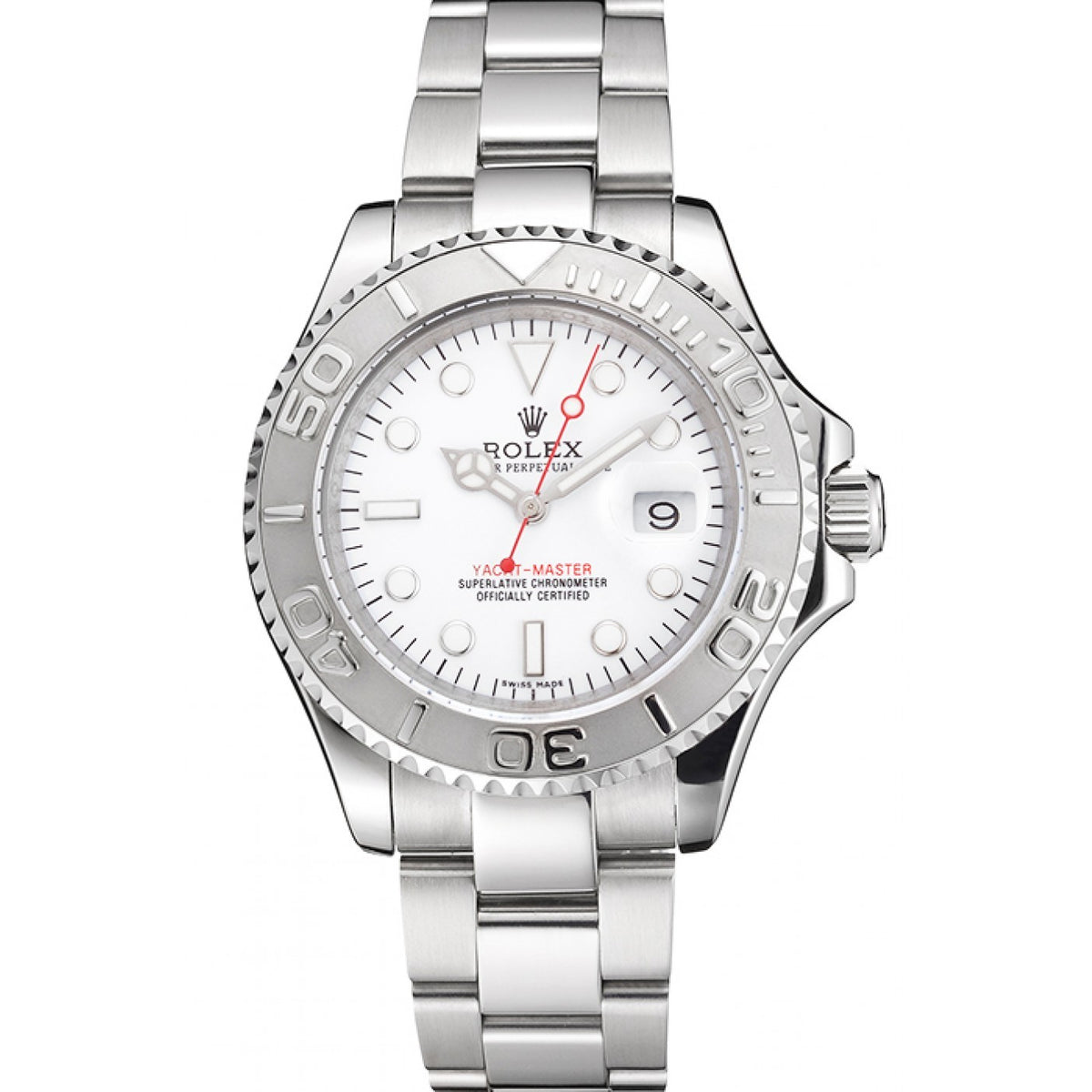 Pure Silver Black & White Dial Stainless Steel 40mm Y746