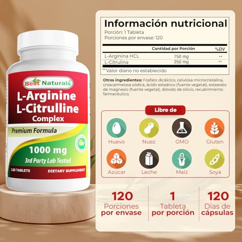 L-Arginine L-Citruline Complex Tablets, 250 Count N8567
