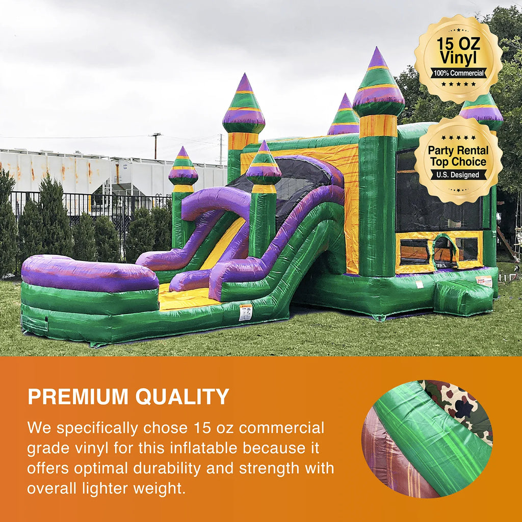 Inflatable Bounce House with Dual Water Slides and Pool U2951