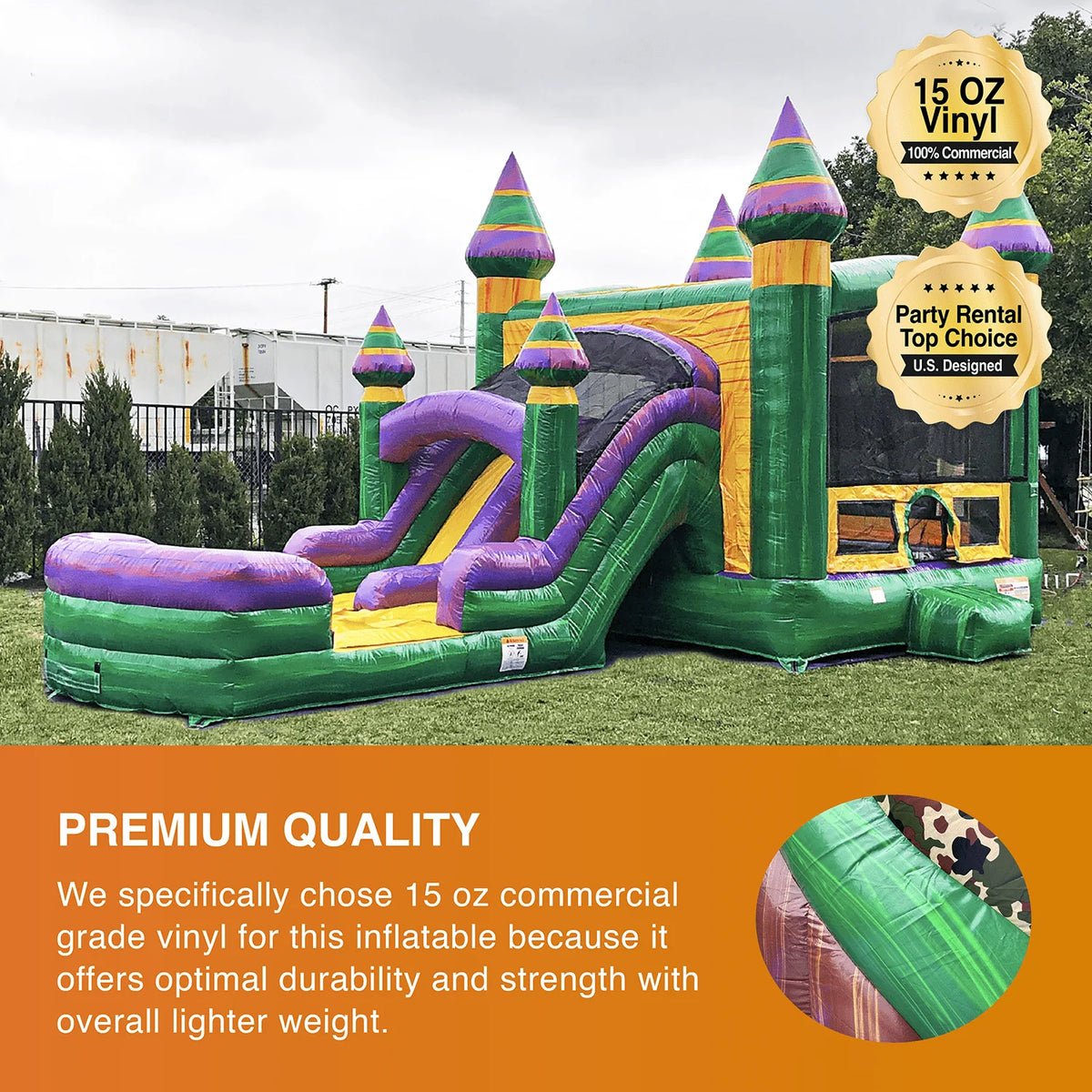 Inflatable Bounce House with Dual Water Slides and Pool U2951
