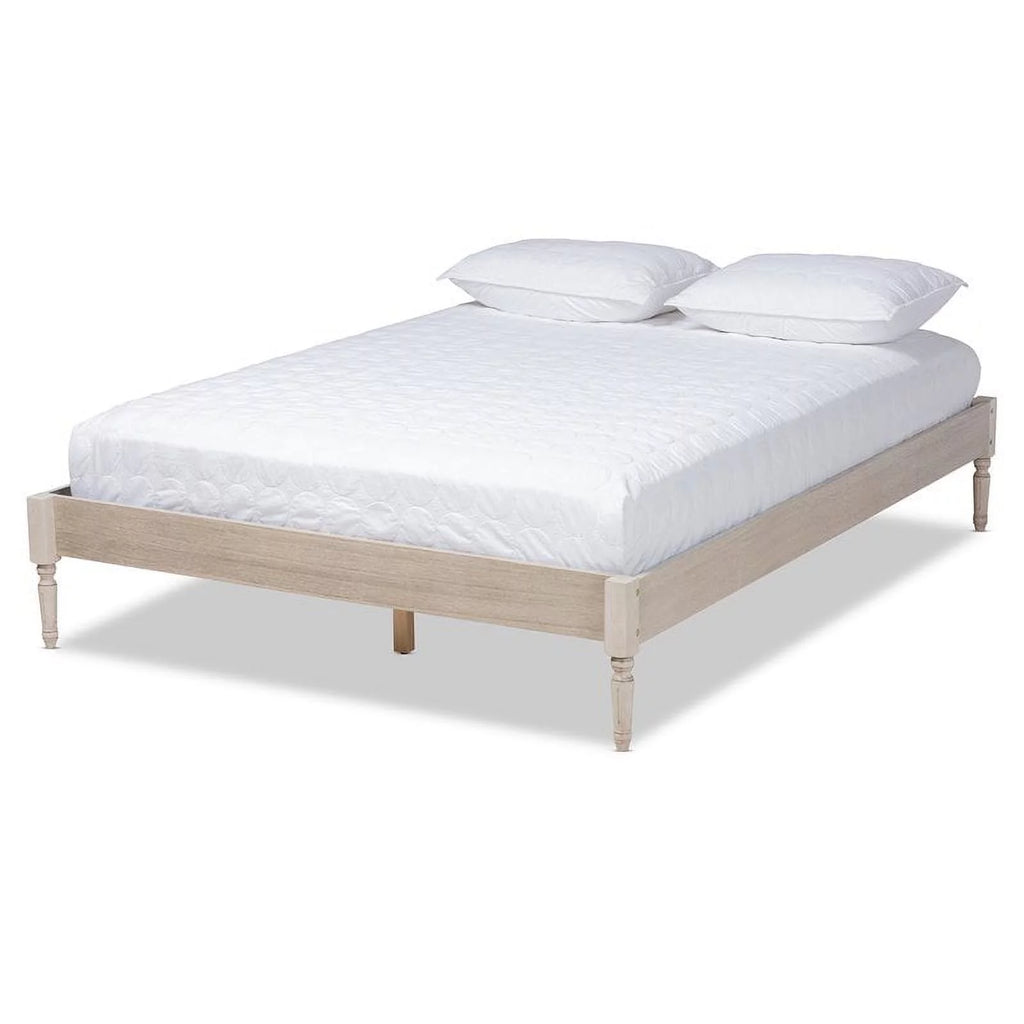 Mid-Century Wood Platform King Bed Q7883