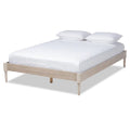Mid-Century Wood Platform King Bed Q7883