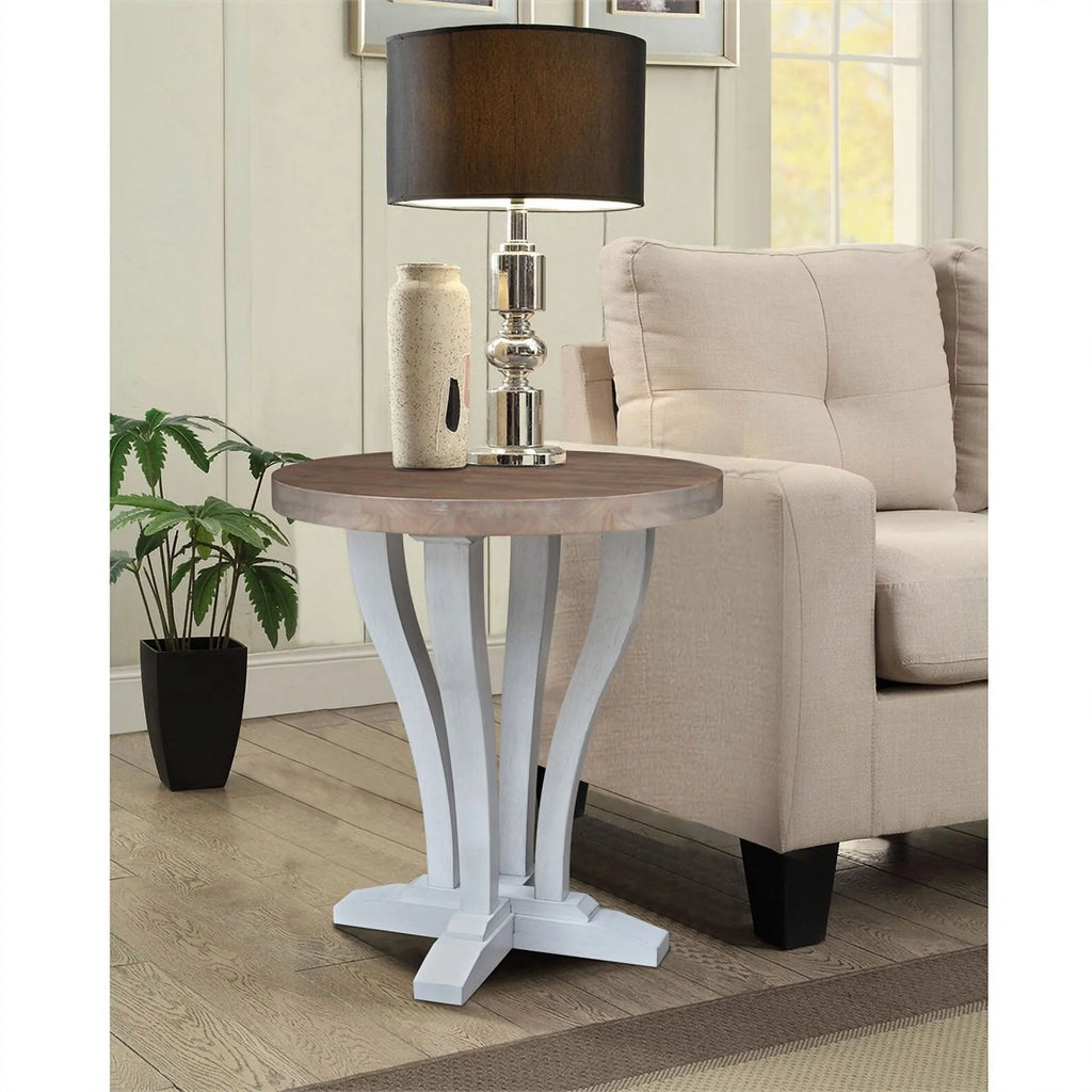 Solid Wood Round End Table W88464
