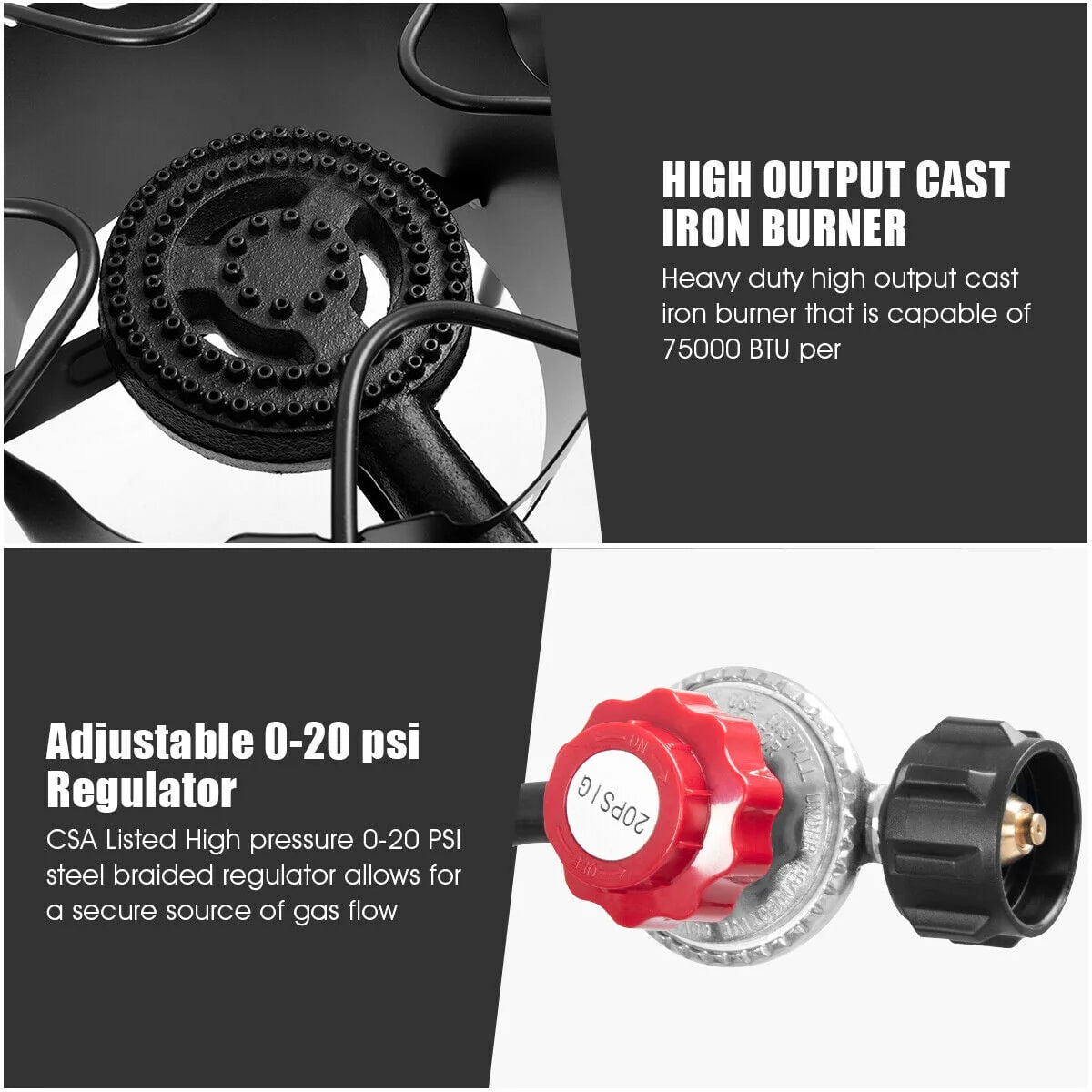 Portable Propane 3 Burner Gas Cooker Outdoor Camp Stove K239