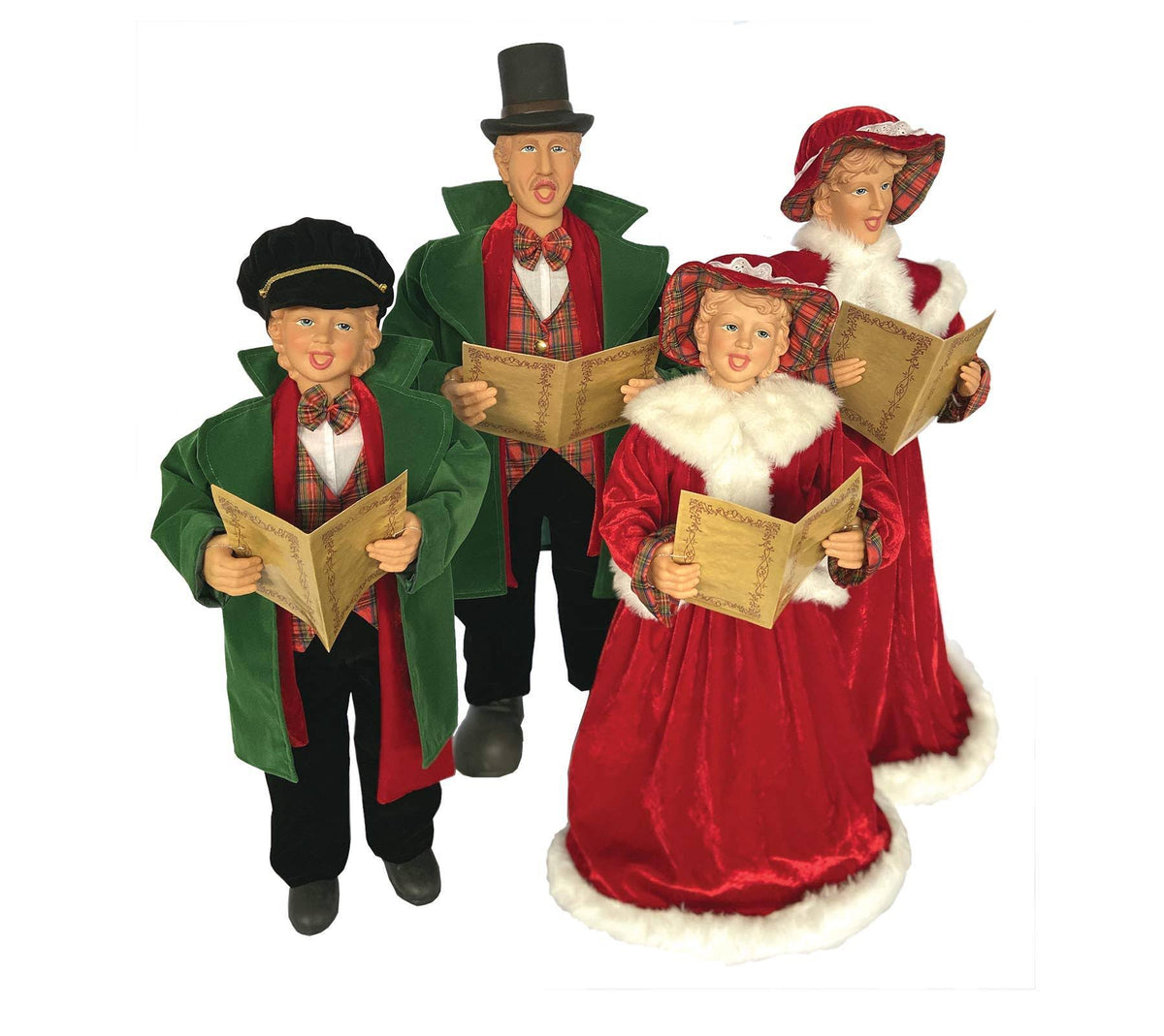 Red Set of 4 Carolers T434