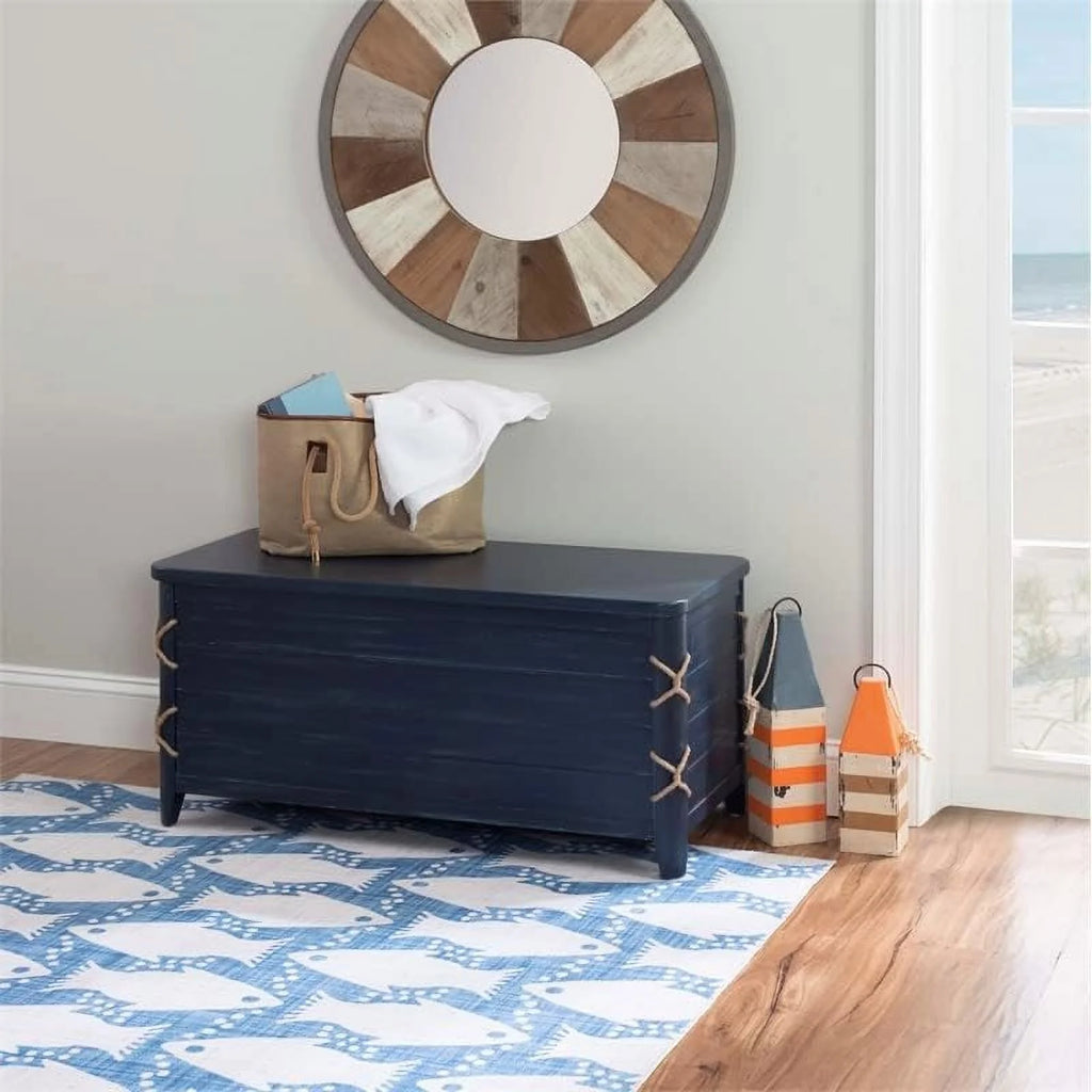 Blue Wood Storage Chest P1438