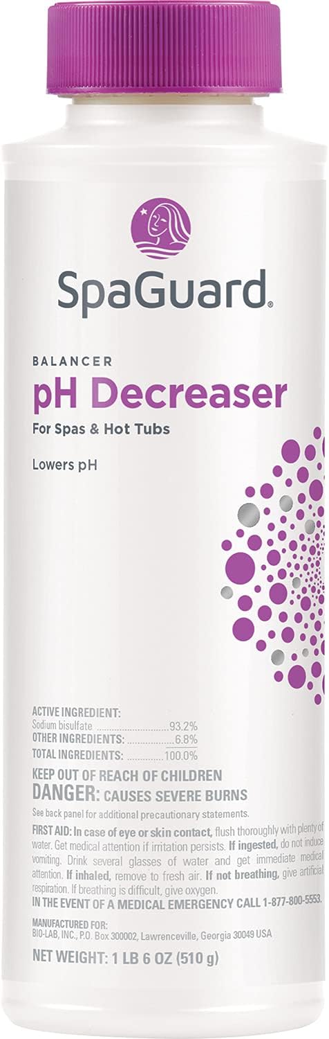 Hot Tub Chlorine Sanitizer & pH Balancer Chemical Bundle with Test Strips W146
