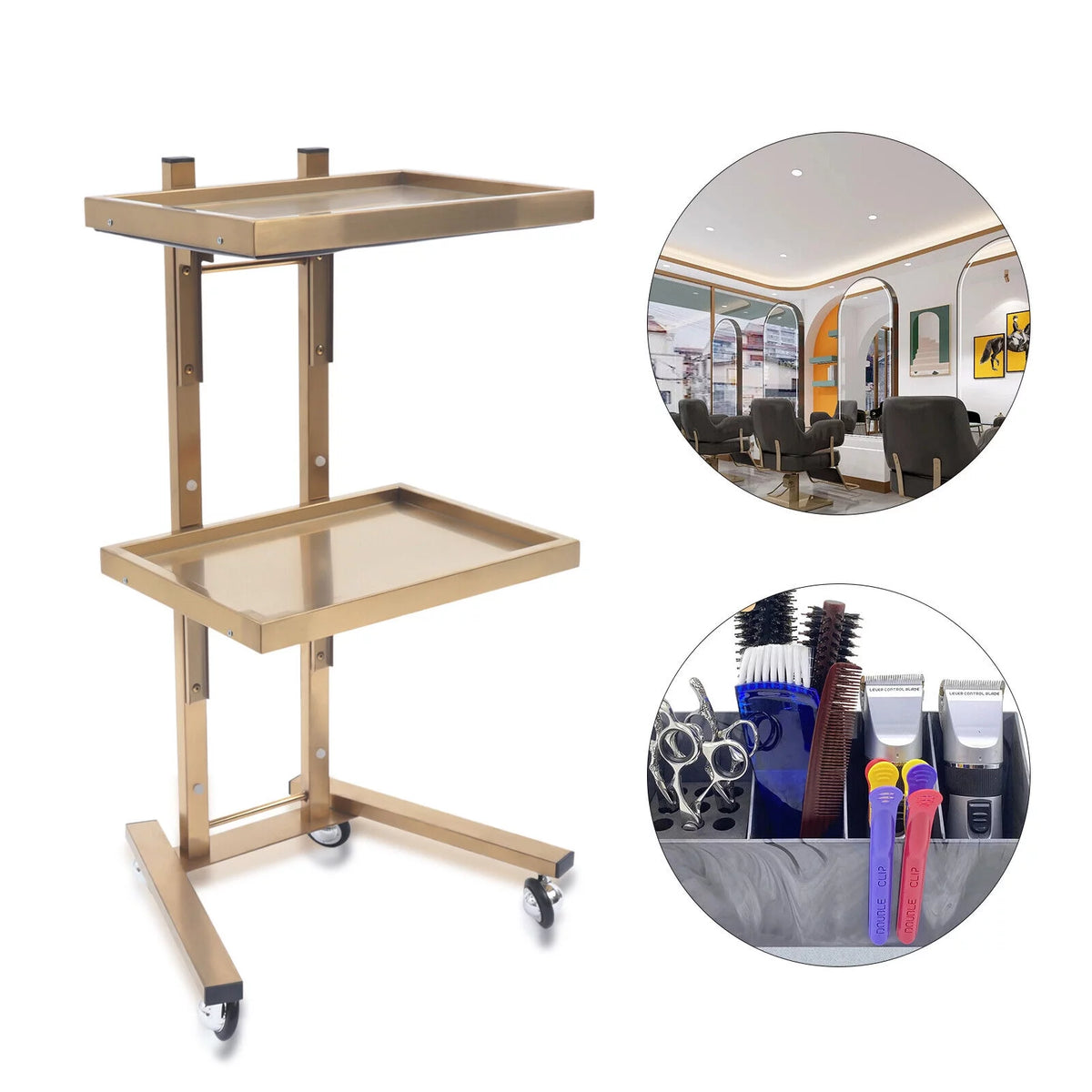 2 Tier Rolling Cart Beauty Salon Stand O81085