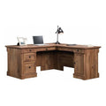 L-Shape Wood Computer Desk in Vintage Oak A23278