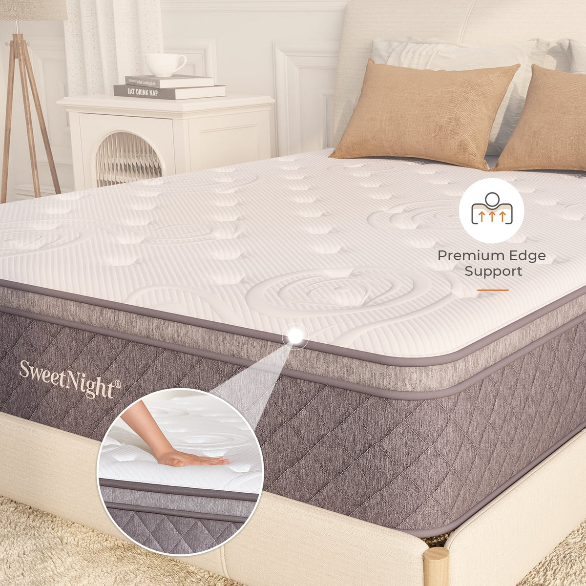 10 Memory Foam Pocketed Spring Hybrid Mattress Queen Size B55132