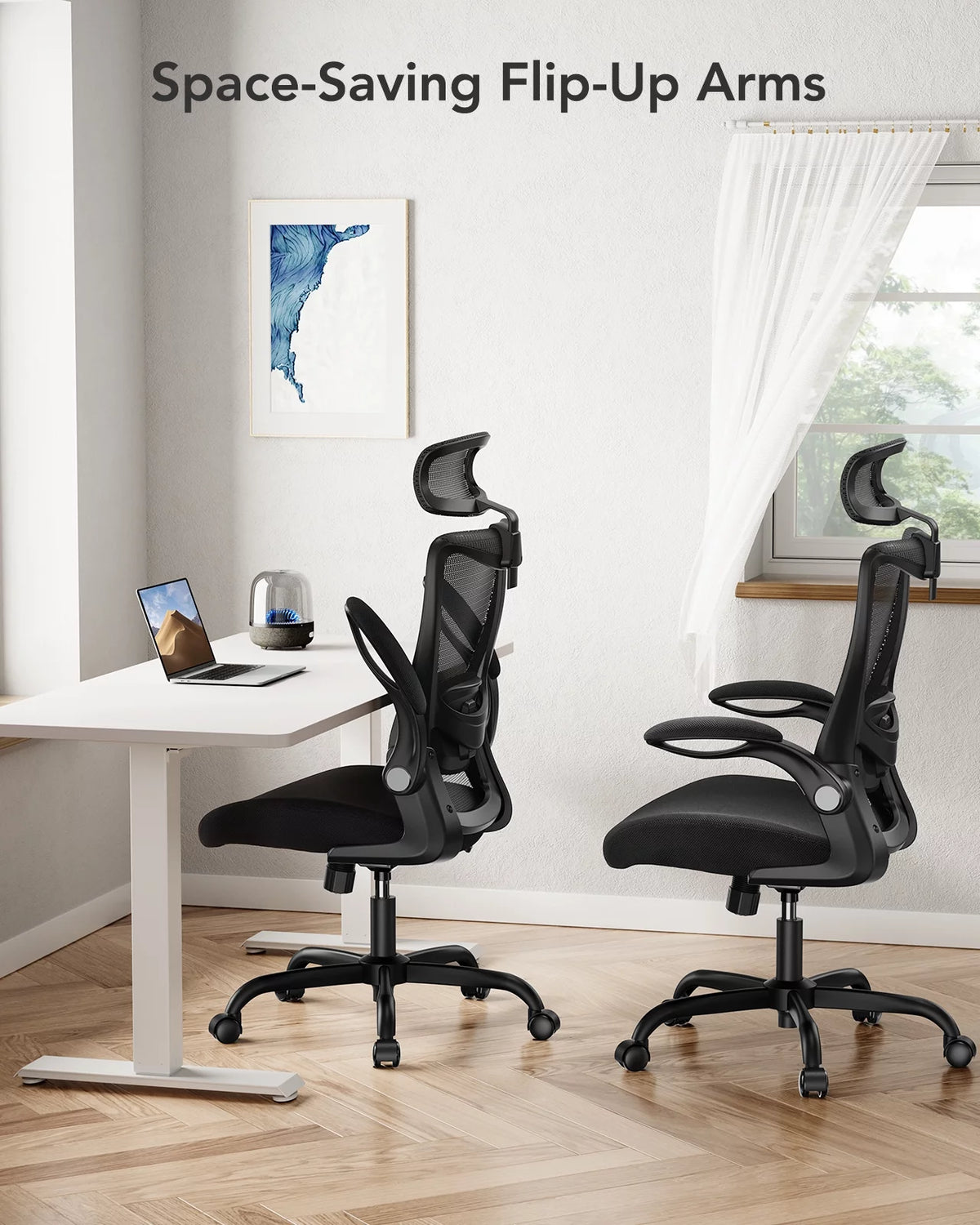 High Back Mesh Ergonomic Office Chair with Lumbar Support & Headrest F583377
