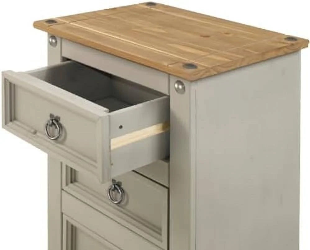 Grey 3 Drawer Wooden Floor Cabinet E631