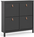 4 Drawer Black Matte Shoe Cabinet H157