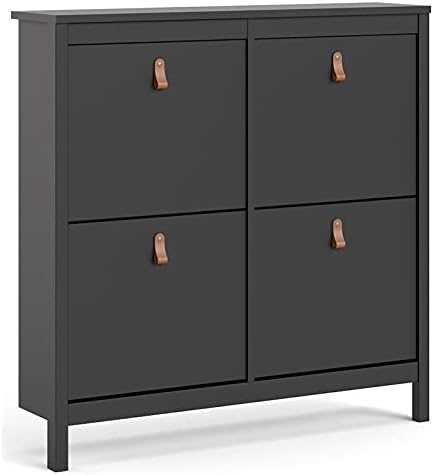 4 Drawer Black Matte Shoe Cabinet H157