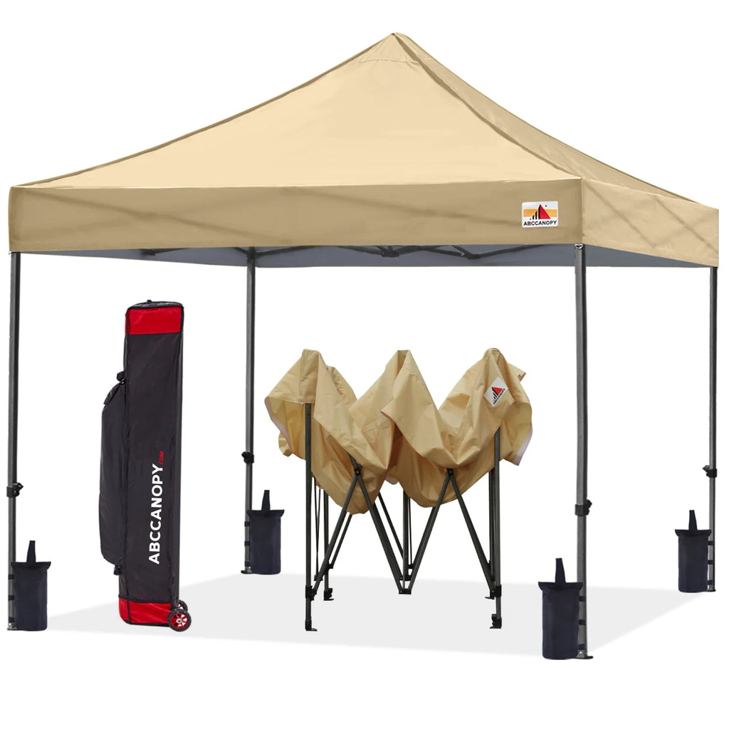 10 ft x 10 ft White Metal Pop-Up Canopy Tent with Walls Q561