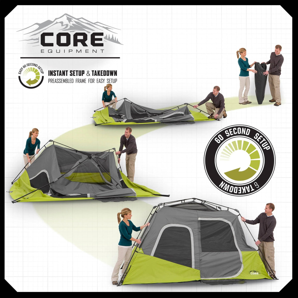 11 x 9-Foot 6-Person Instant Cabin Camping Tent P415