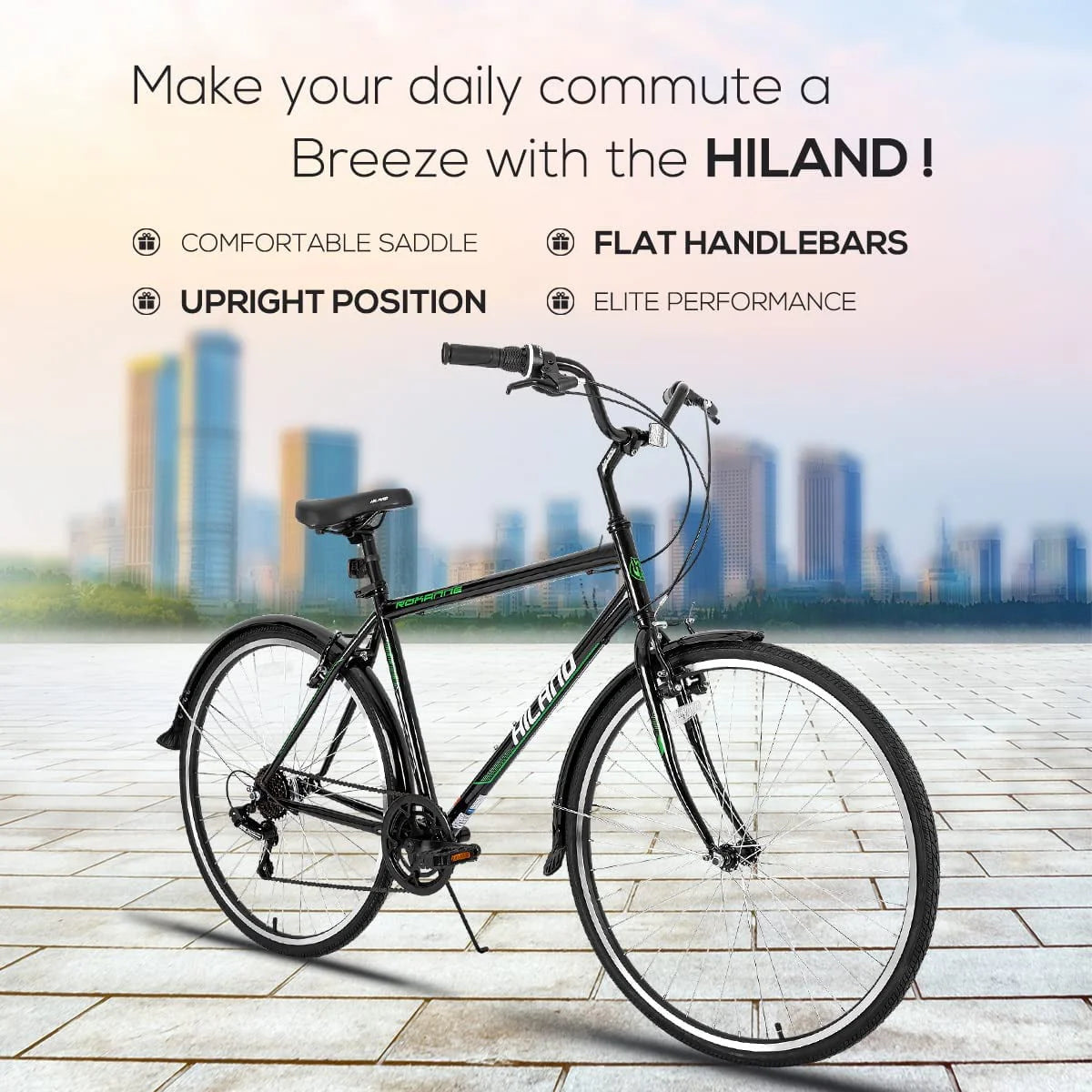700C Hybrid Bike Step-Over Step-Through Frame 7speeds Cruiser Bicycle L860