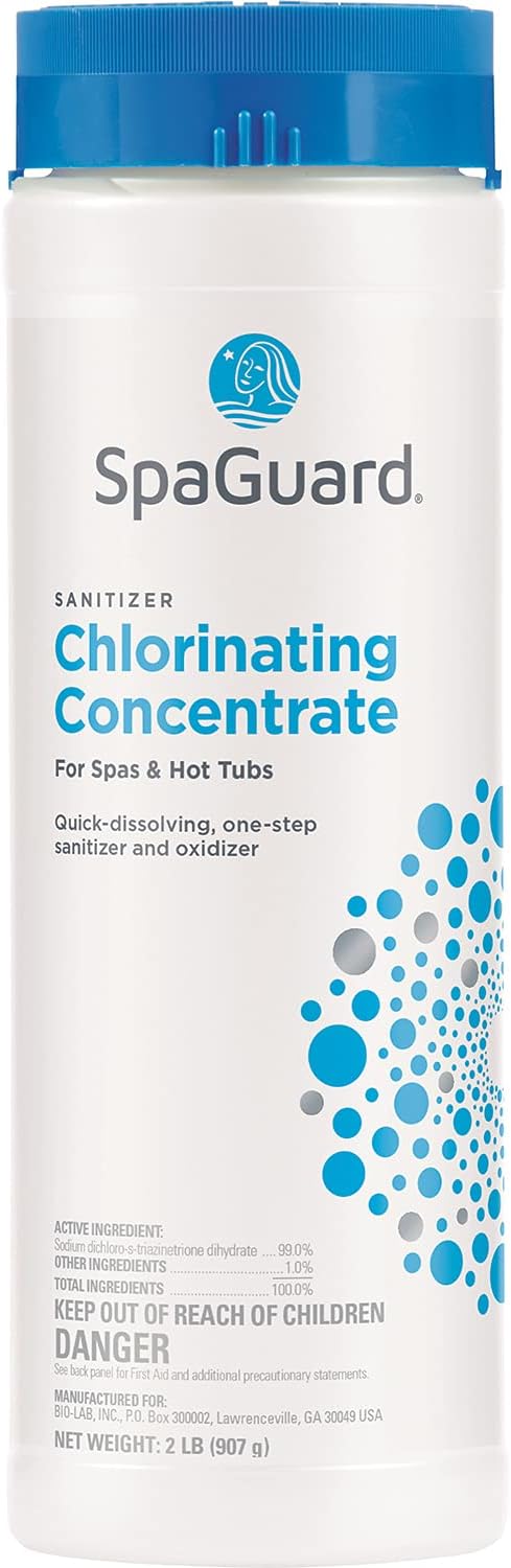 Hot Tub Chlorine Sanitizer & pH Balancer Chemical Bundle with Test Strips W146