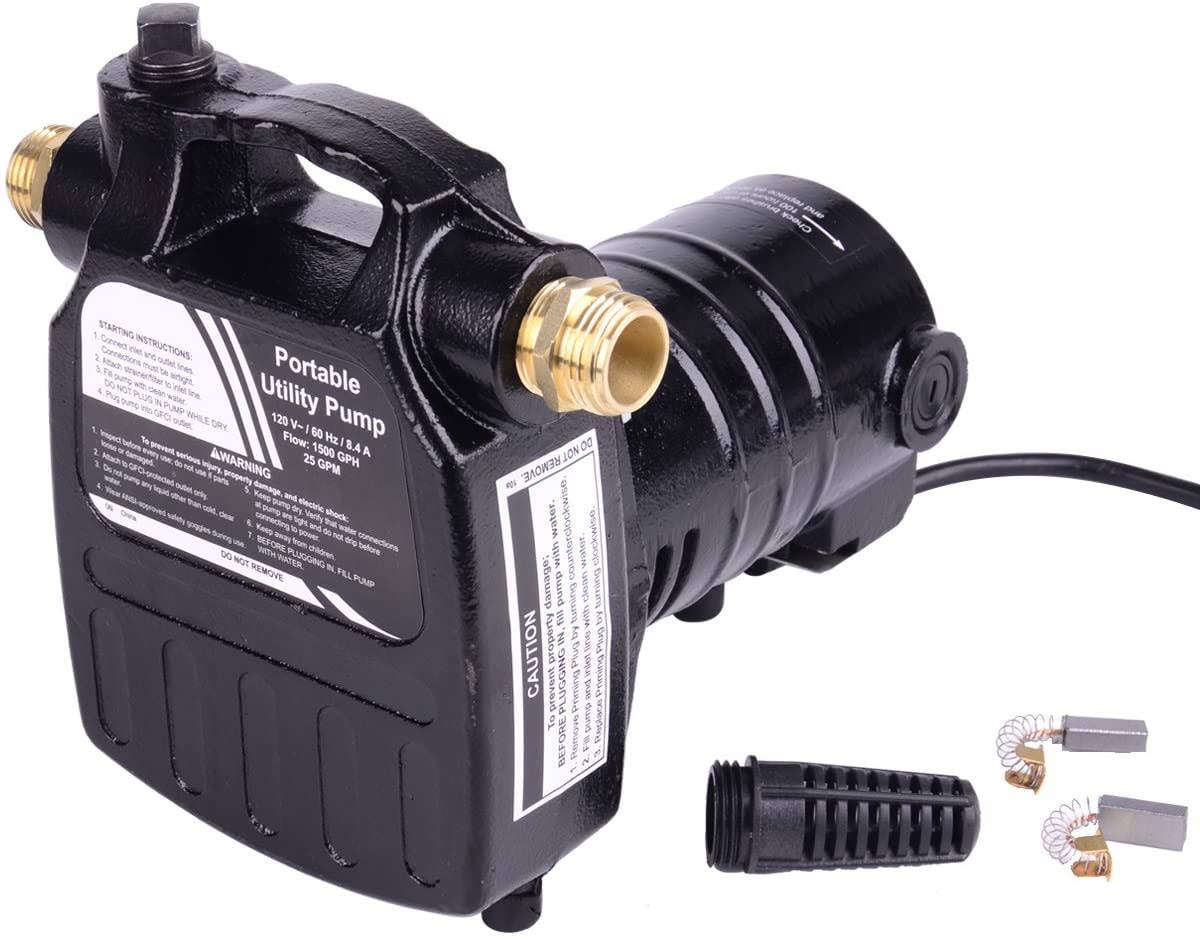 1/2HP 1450GPH Cast Iron Portable Electric Water Pump O376
