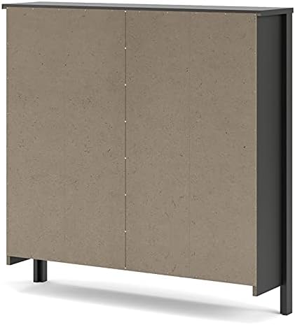 4 Drawer Black Matte Shoe Cabinet H157