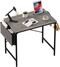32 Inch Grey Mini Office Desk with Adjustable Metal Frame D615