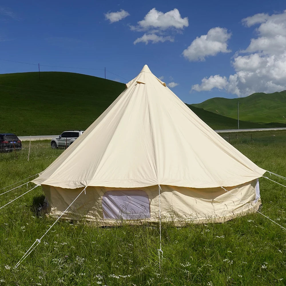 Waterproof 4-Season Cotton Canvas Bell Tent with Stove Hole O168